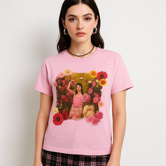 Melanie Martinez Tops - Melanie Martinez Graphic Tee Cotton Band Tour Merch Pink Floral Shirt L